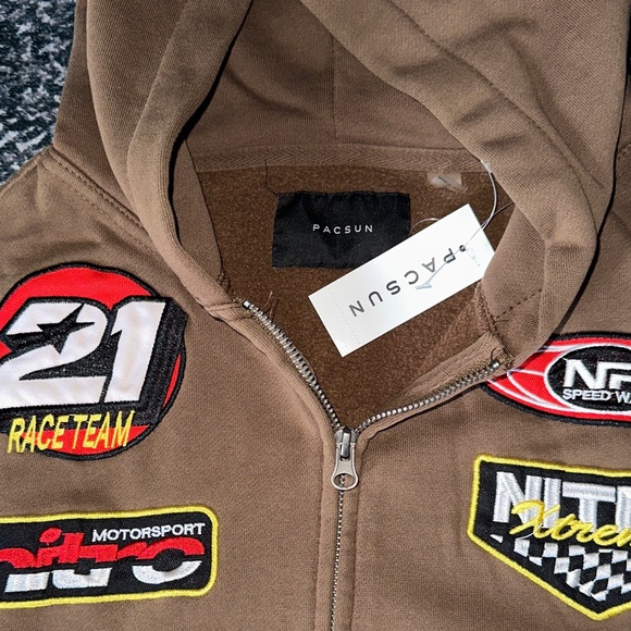 PacSun Brown Racing  Jacket - Picture 2 of 6